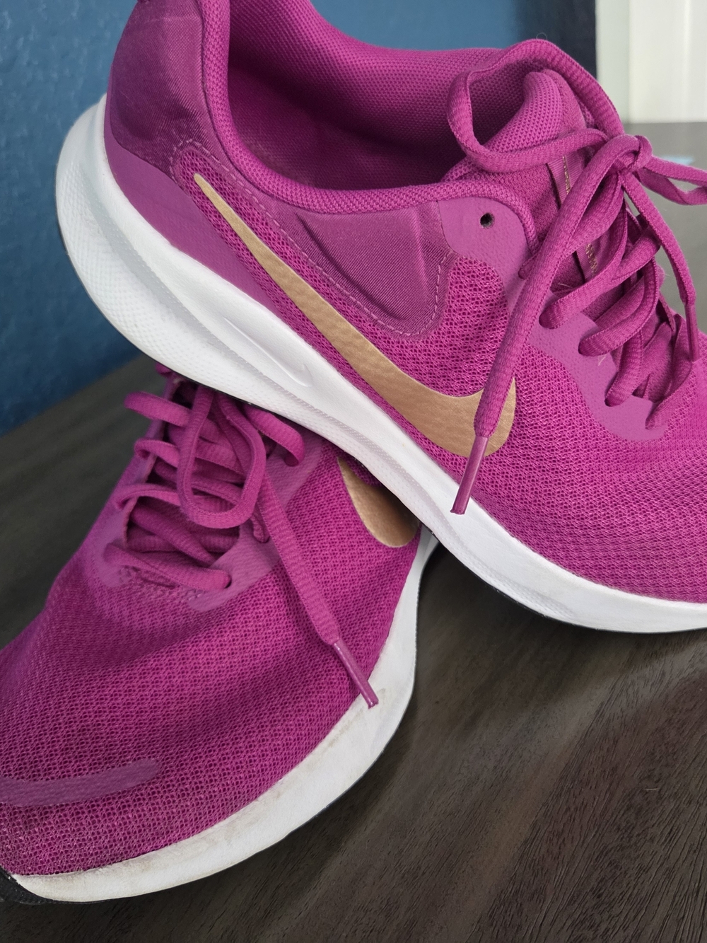 Nike Women’s Running Shoe - Pink with Gold Swoosh